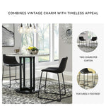 Signature Design by Ashley Centiar 24" Counter Height Modern Bucket Barstool, 2 Count, Black