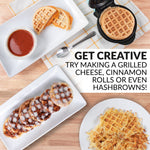Nostalgia MyMini Personal Electric Waffle Maker, 5-Inch Cooking Surface, Hash browns, French Toast, Grilled Cheese, Quesadilla, Brownies, Cookies, Aqua