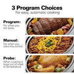 Hamilton Beach Portable 6 Quart Set & Forget Digital Programmable Slow Cooker with Lid Lock, Temperature Probe, Dishwasher Safe Crock & Lid, Stainless Steel (33969A)