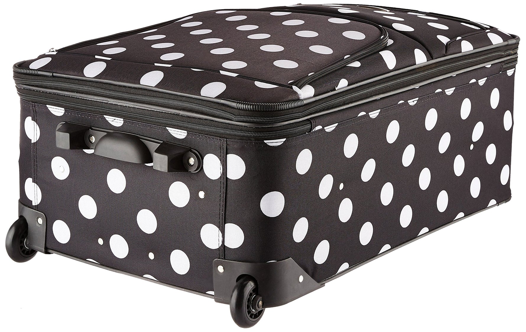 Rockland Vara Softside 3 Piece Upright Luggage Set, Expandable, (20"/28"/22" Rolling Duffel), Pink Leopard