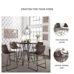 Signature Design by Ashley Centiar 24" Counter Height Modern Bucket Barstool, 2 Count, Black