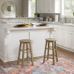 Linon Natural Barstool with Round Seat, 24-Inch