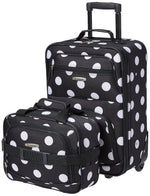 Rockland Fashion Softside 2 Piece Luggage Set, Expandable, (14" Tote/19" Upright), Purple