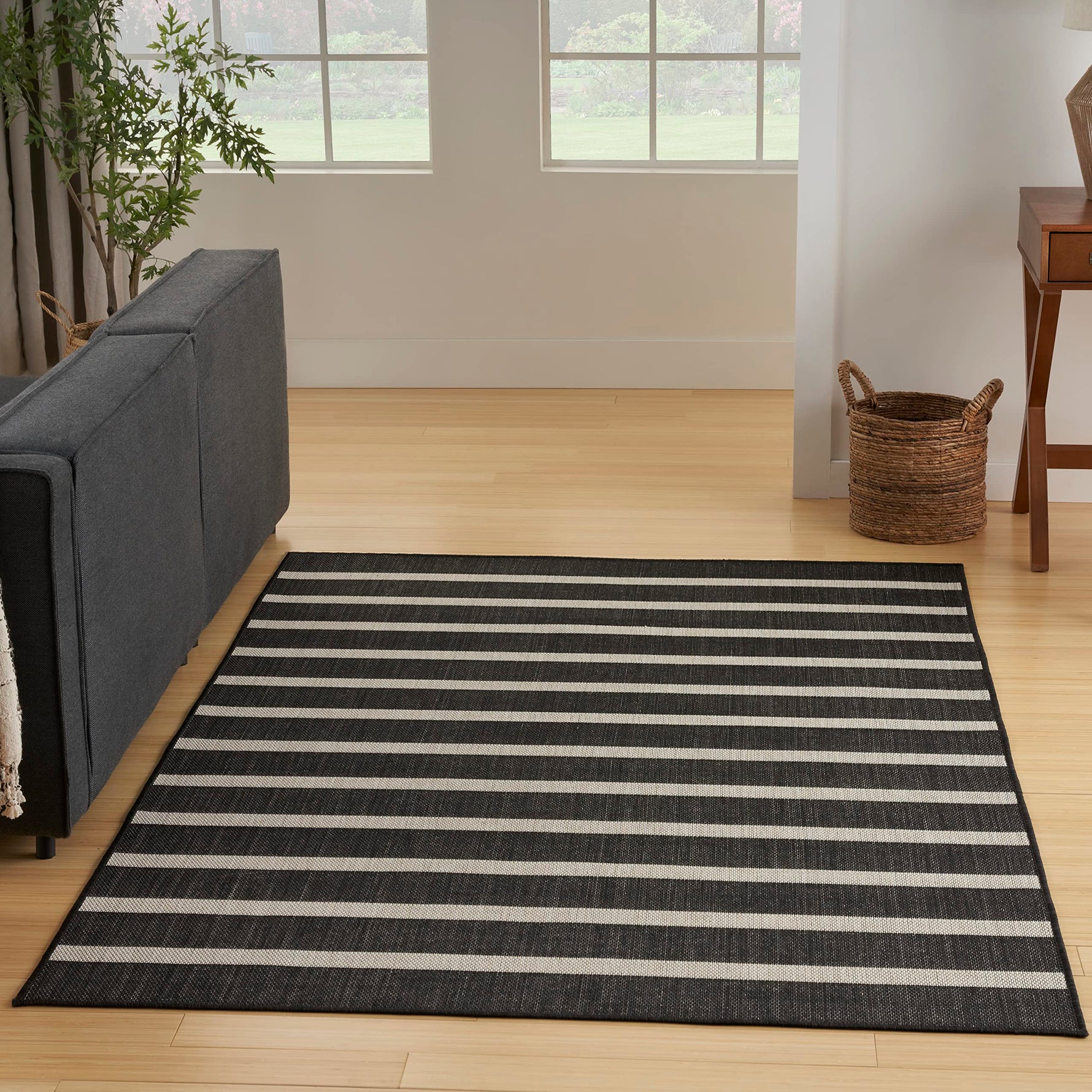 Nourison Home Positano Navy Ivory 8' x 10' Area Rug - Easy Clean, Non Shedding, Bed Room, Living Room, Dining Room, Kitchen (8' x 10')