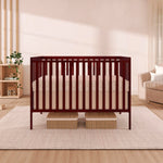 Dream On Me Synergy 5-in-1 Convertible Full-Size Baby Crib with Toddler, Day & Full Bed Conversion in White, GreenGuard Gold & BSA, 3 Mattress Heights, Sustainable Pinewood