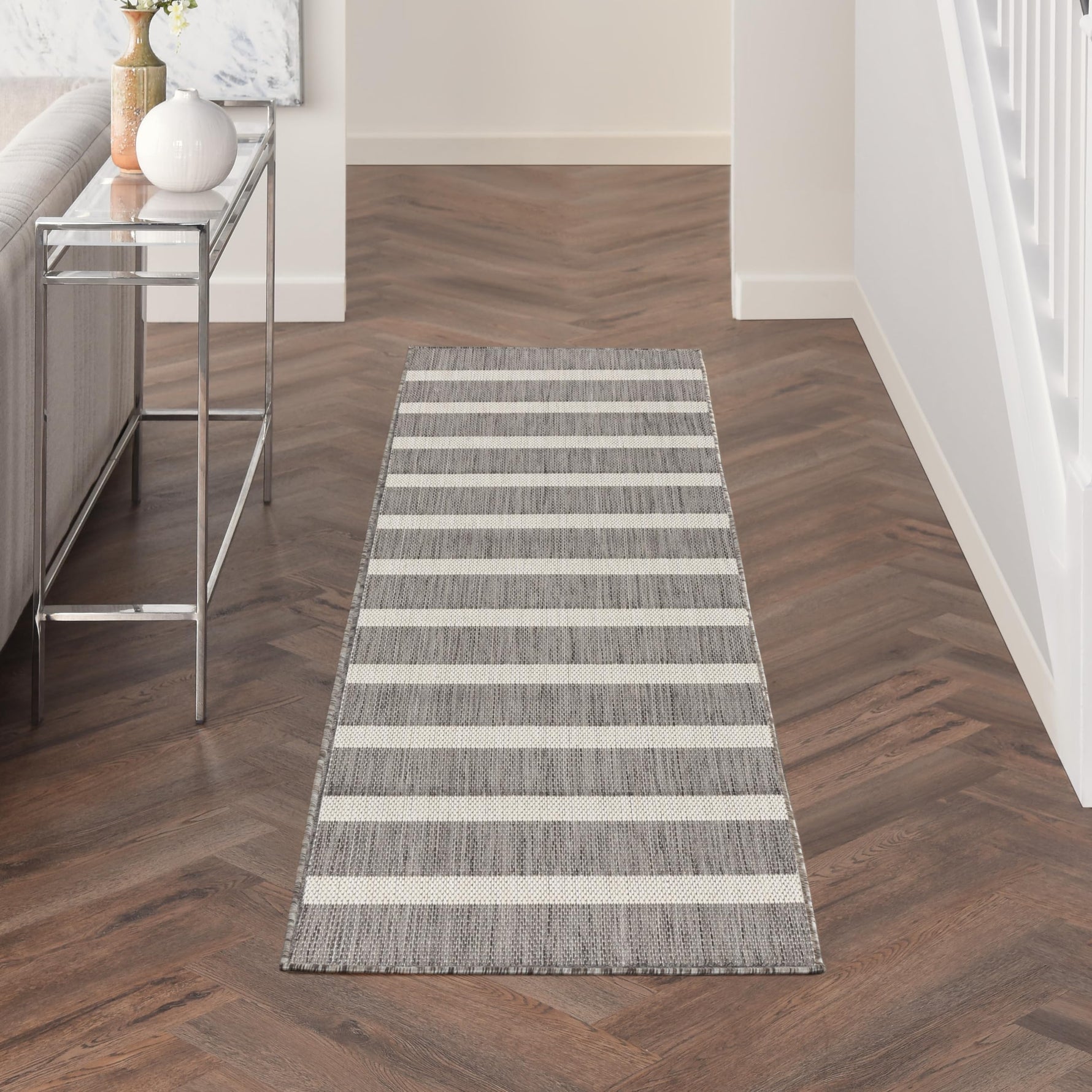 Nourison Home Positano Navy Ivory 8' x 10' Area Rug - Easy Clean, Non Shedding, Bed Room, Living Room, Dining Room, Kitchen (8' x 10')