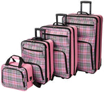 Rockland Fashion Softside 2 Piece Luggage Set, Expandable, (14" Tote/19" Upright), Purple