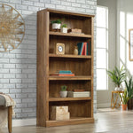 Sauder 5-Shelf Split Bookcase/ Book shelf, Oiled Oak finish