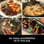 Ninja MC1000 Foodi PossibleCooker 8.5 Quart Multi-Cooker,with 4-in-1 Slow Cooker,Dutch Oven & More,Glass Lid & Integrated Spoon,Nonstick,Oven Safe Pot to 500°F,Cherry Tarte (Renewed)
