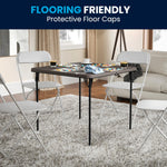 Flash Furniture Dunham 2.83' Square Plastic Folding Event Table with Carrying Handle, Bi-Fold Banquet Table for Indoor/Outdoor Events, Dark Gray
