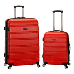 Rockland Melbourne Hardside Expandable Spinner Wheel Luggage, Checked Large 28", Black