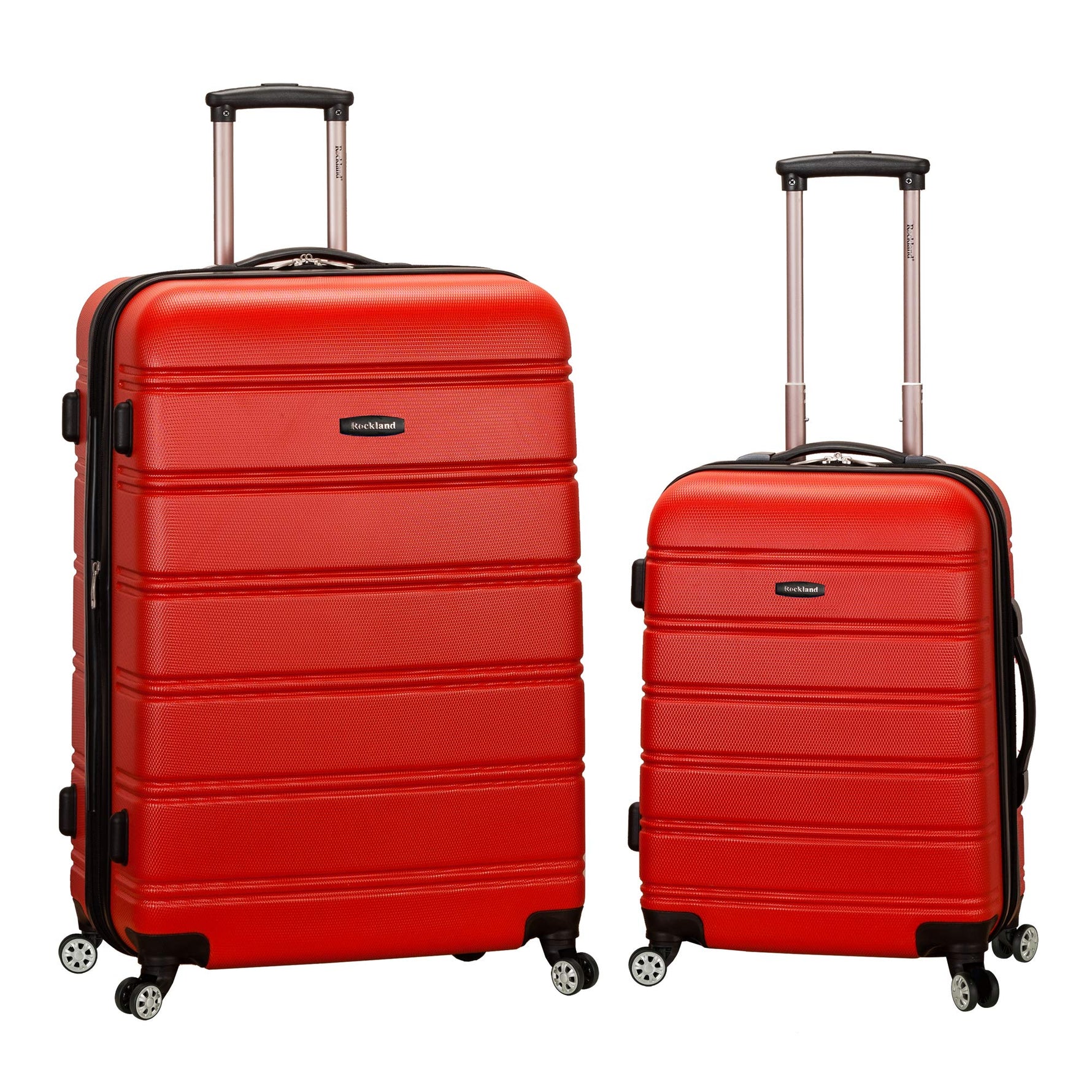 Rockland Melbourne Hardside Expandable Spinner Wheel Luggage, Checked Large 28", Black