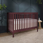 Dream On Me Synergy 5-in-1 Convertible Full-Size Baby Crib with Toddler, Day & Full Bed Conversion in White, GreenGuard Gold & BSA, 3 Mattress Heights, Sustainable Pinewood
