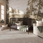 Dream On Me Synergy 5-in-1 Convertible Full-Size Baby Crib with Toddler, Day & Full Bed Conversion in White, GreenGuard Gold & BSA, 3 Mattress Heights, Sustainable Pinewood