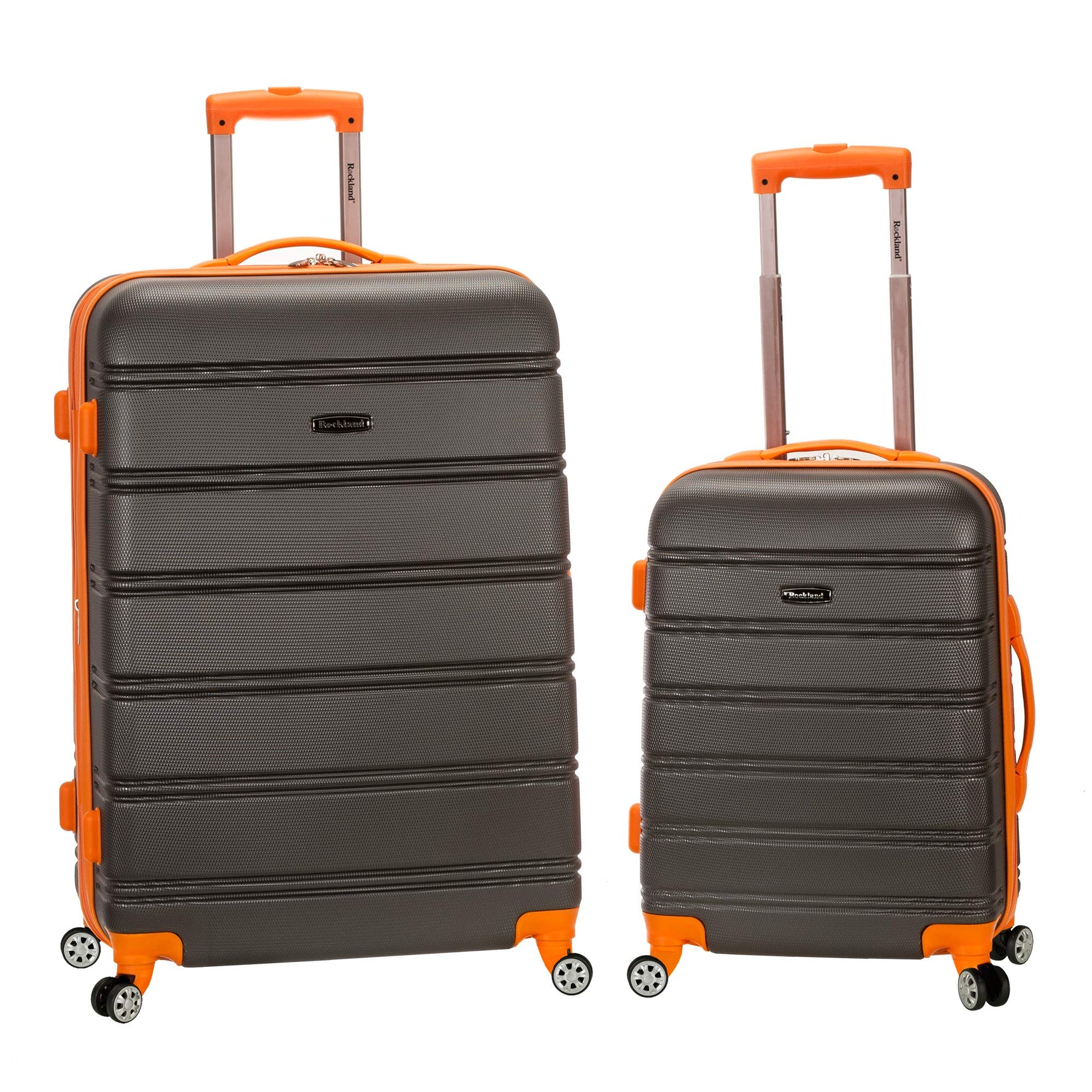 Rockland Melbourne Hardside Expandable Spinner Wheel Luggage, Checked Large 28", Black