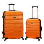 Rockland Melbourne Hardside Expandable Spinner Wheel Luggage, Checked Large 28", Black