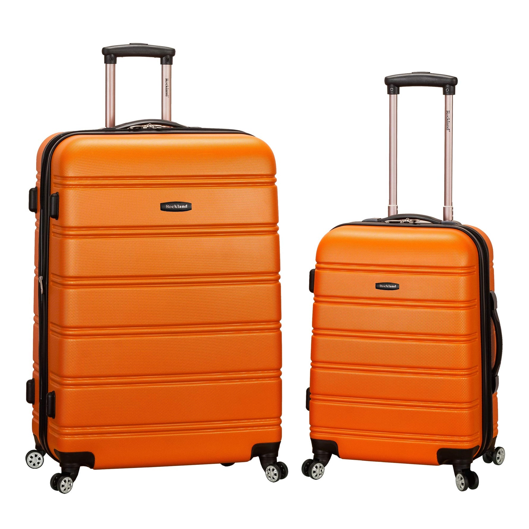 Rockland Melbourne Hardside Expandable Spinner Wheel Luggage, Checked Large 28", Black
