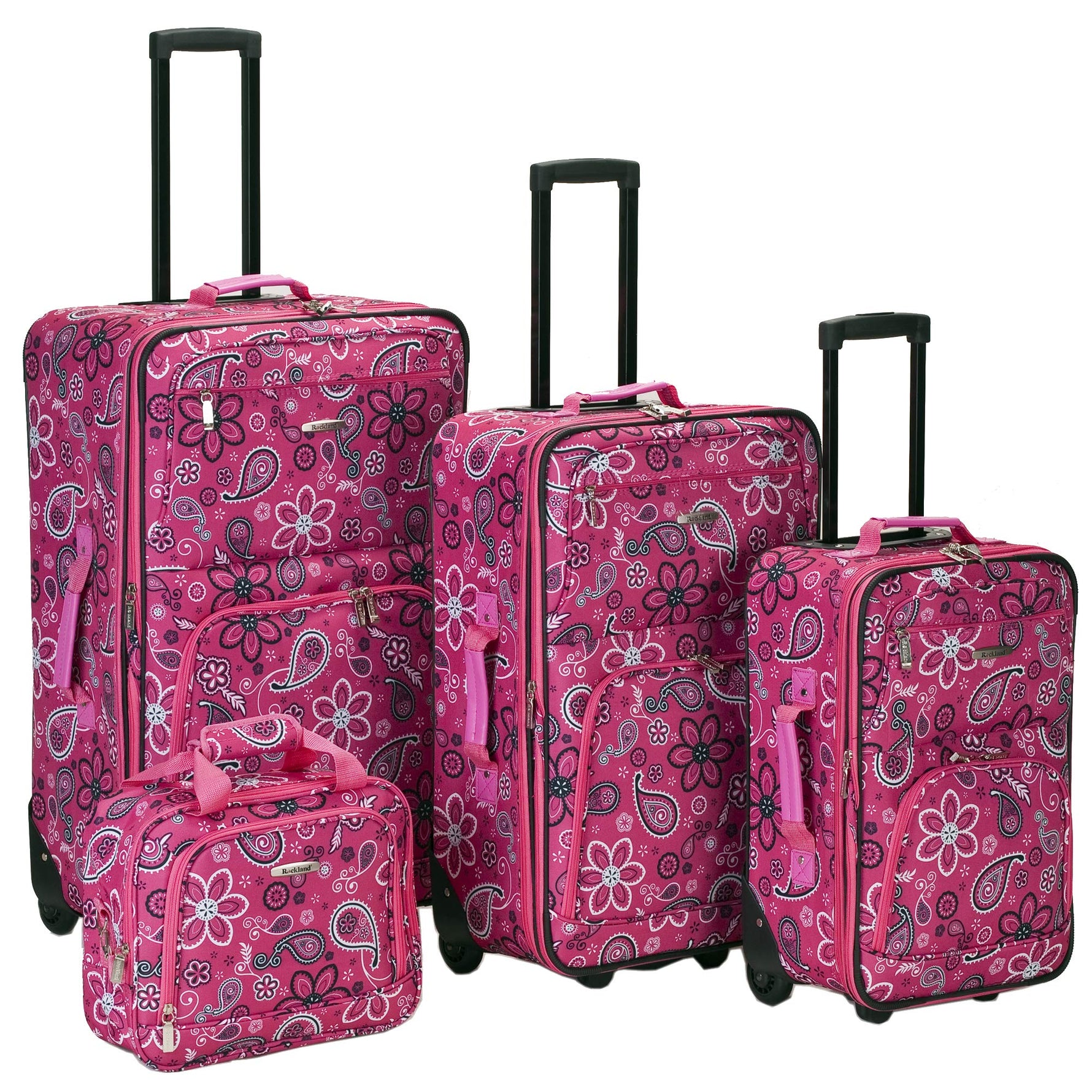 Rockland Fashion Softside 2 Piece Luggage Set, Expandable, (14" Tote/19" Upright), Purple