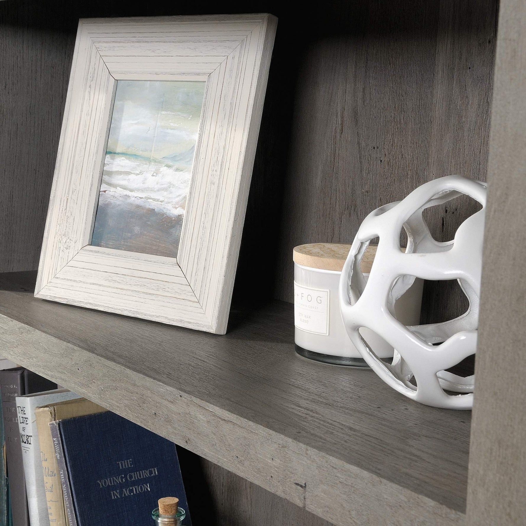 Sauder Miscellaneous Storage 5-Shelf/Book Shelf 2-Door Bookcase, Glacier Oak Finish