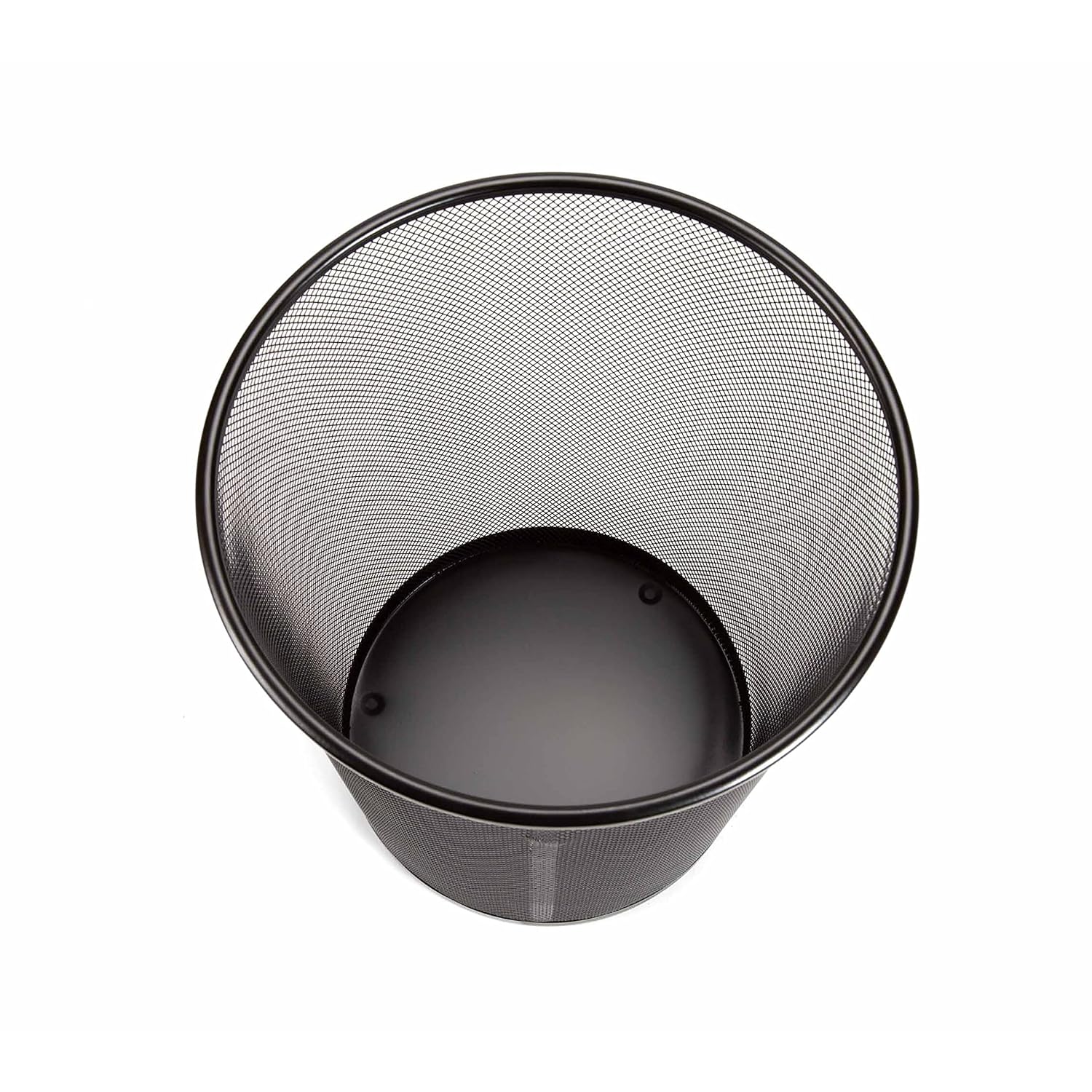 2-Pack 6-Gallon Round Steel Mesh Trash Can, Recycling Wastebasket, Black | Versatile and ventilated bin measures 13.75" high with a 11.5" top diameter
