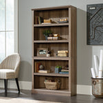 Sauder 5-Shelf Split Bookcase/ Book shelf, Oiled Oak finish