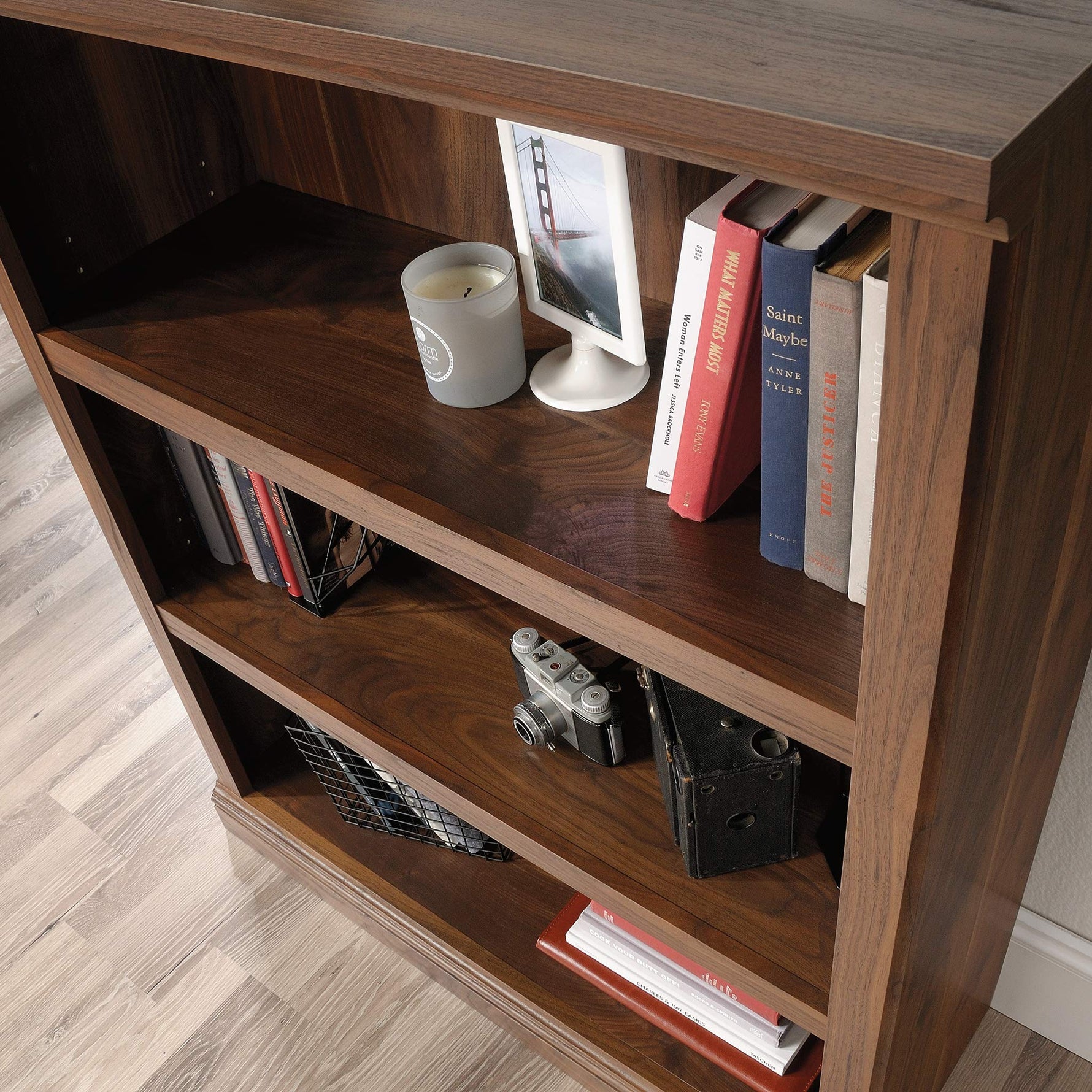 Sauder Miscellaneous Storage 3-Shelf Bookcase/ Book shelf, Oiled Oak finish