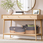 Seville Classics Premium Natural Handwoven Portable Laundry Bin Basket with Carrying Handles, Household Storage for Clothes, Linens, Sheets, Natural Water Hyacinth and Gray Rope, 3 Piece Set