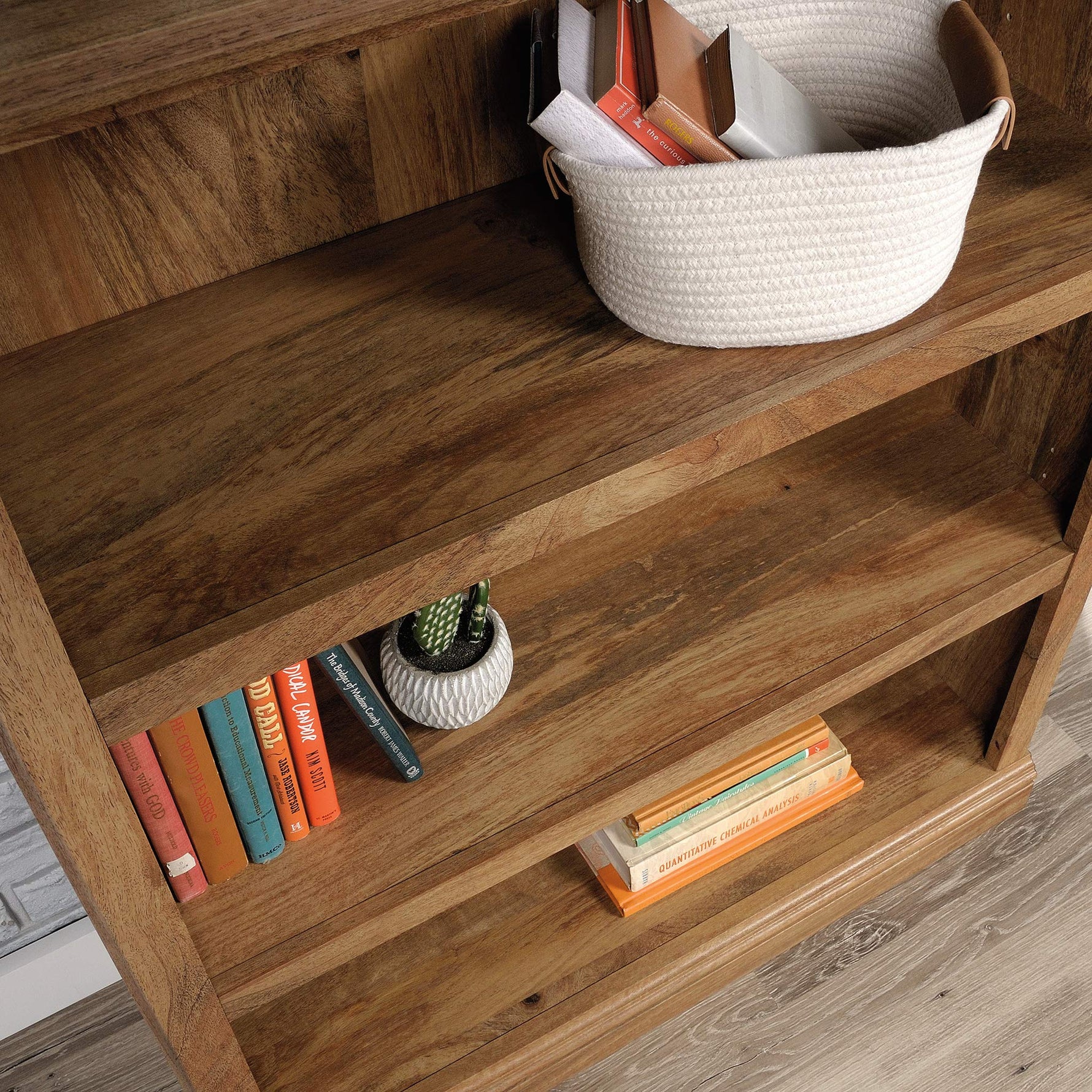 Sauder Miscellaneous Storage 3-Shelf Bookcase/ Book shelf, Oiled Oak finish