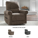 Signature Design by Ashley Skymaker Modern Faux Leather Manual Rocker Recliner with Track Arms, Dark Brown