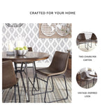 Signature Design by Ashley Mid Century Centiar 18.75" Dining Bucket Chair, 2 Count, Black and Brown