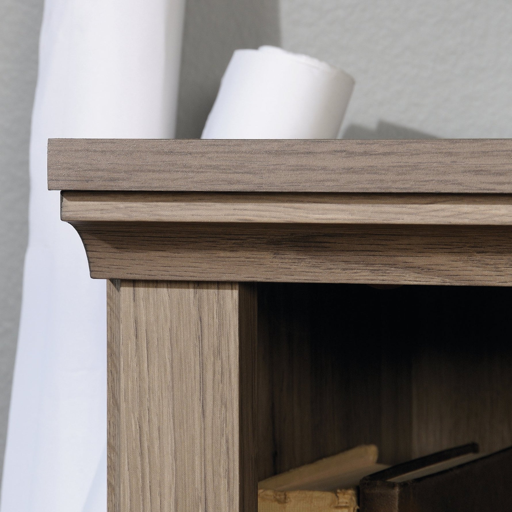 Sauder 2 Tier Book Shelf Wooden Bookcase Multipurpose Bookshelf for Home Office, Living Room, in Salt Oak
