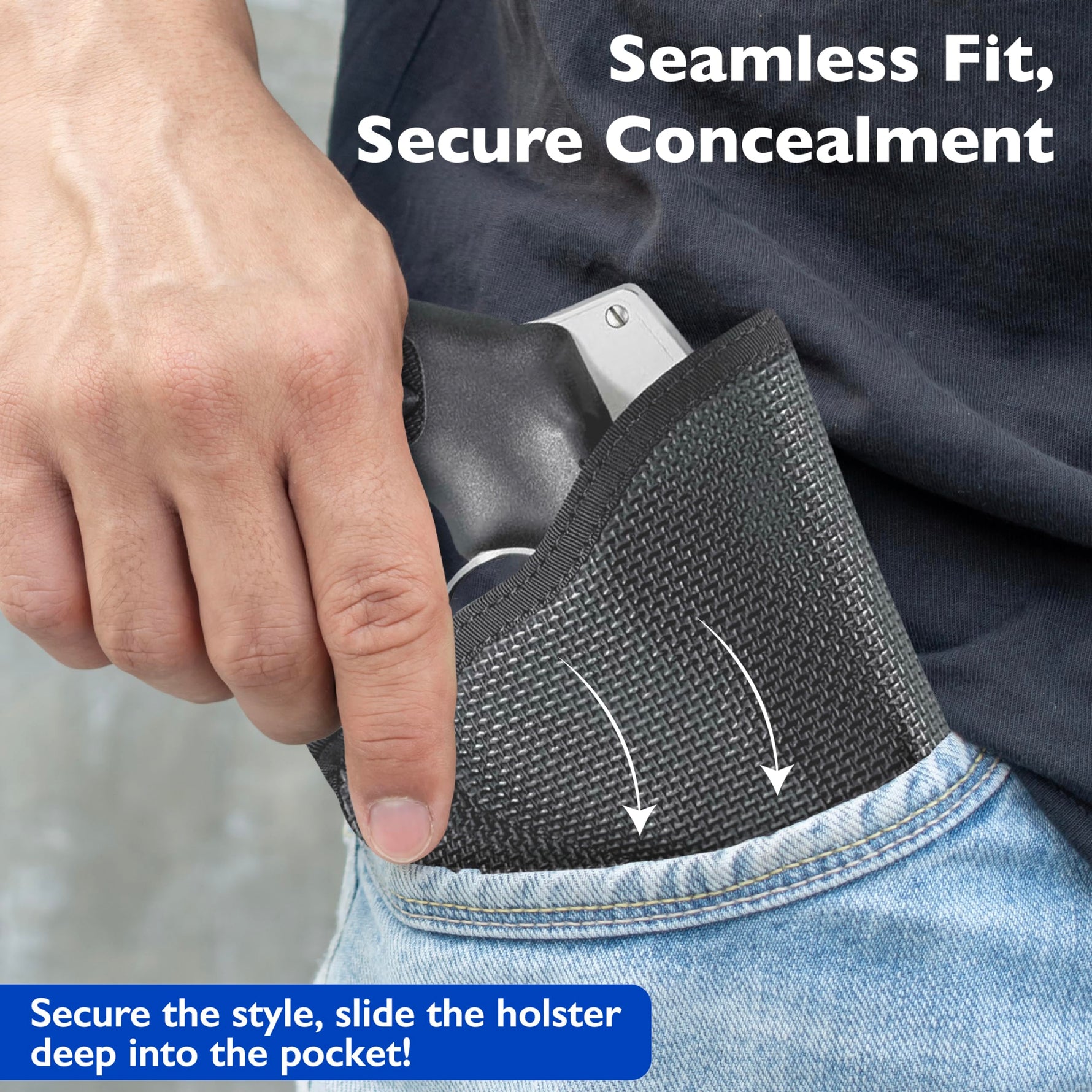 Desantis Nemesis Pocket Holster - Gun Pocket Holsters for Concealed Carry, Fits The S&W J Frame 2"- 2 1/4", M&P 340 2", Taurus 85 2", S&W Bodyguard 38, Kimber K6S 2" - Ambidextrous, Black