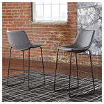 Signature Design by Ashley Centiar 24" Counter Height Modern Bucket Barstool, 2 Count, Black