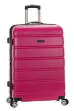 Rockland Melbourne Hardside Expandable Spinner Wheel Luggage, Checked Large 28", Black