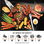 Blackstone Original 36" Griddle, Portable Outdoor Grill with Built-In Hood, Black - Includes Extendable Side Shelves and Caster Wheels