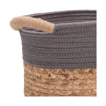 Seville Classics Premium Natural Handwoven Portable Laundry Bin Basket with Carrying Handles, Household Storage for Clothes, Linens, Sheets, Natural Water Hyacinth and Gray Rope, 3 Piece Set