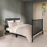 Dream On Me Synergy 5-in-1 Convertible Full-Size Baby Crib with Toddler, Day & Full Bed Conversion in White, GreenGuard Gold & BSA, 3 Mattress Heights, Sustainable Pinewood
