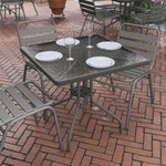 Flash Furniture Barker 23.5" Square Indoor/Outdoor Tempered Glass Patio Side Table, Outdoor Patio Table for Commercial or Residential Use, Clear/Black