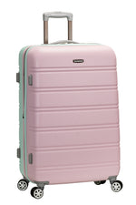 Rockland Melbourne Hardside Expandable Spinner Wheel Luggage, Checked Large 28", Black