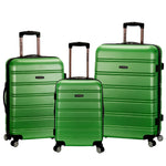 Rockland Melbourne Hardside Expandable Spinner Wheel Luggage, Checked Large 28", Black