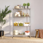 5-Tier Steel Wire Shelving, 30"W x 14"D x 61.5"H | Durable solid steel wire storage rack with adjustable shelves featuring 300 pounds per shelf weight capacity for home use