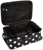Rockland Vara Softside 3 Piece Upright Luggage Set, Expandable, (20"/28"/22" Rolling Duffel), Pink Leopard
