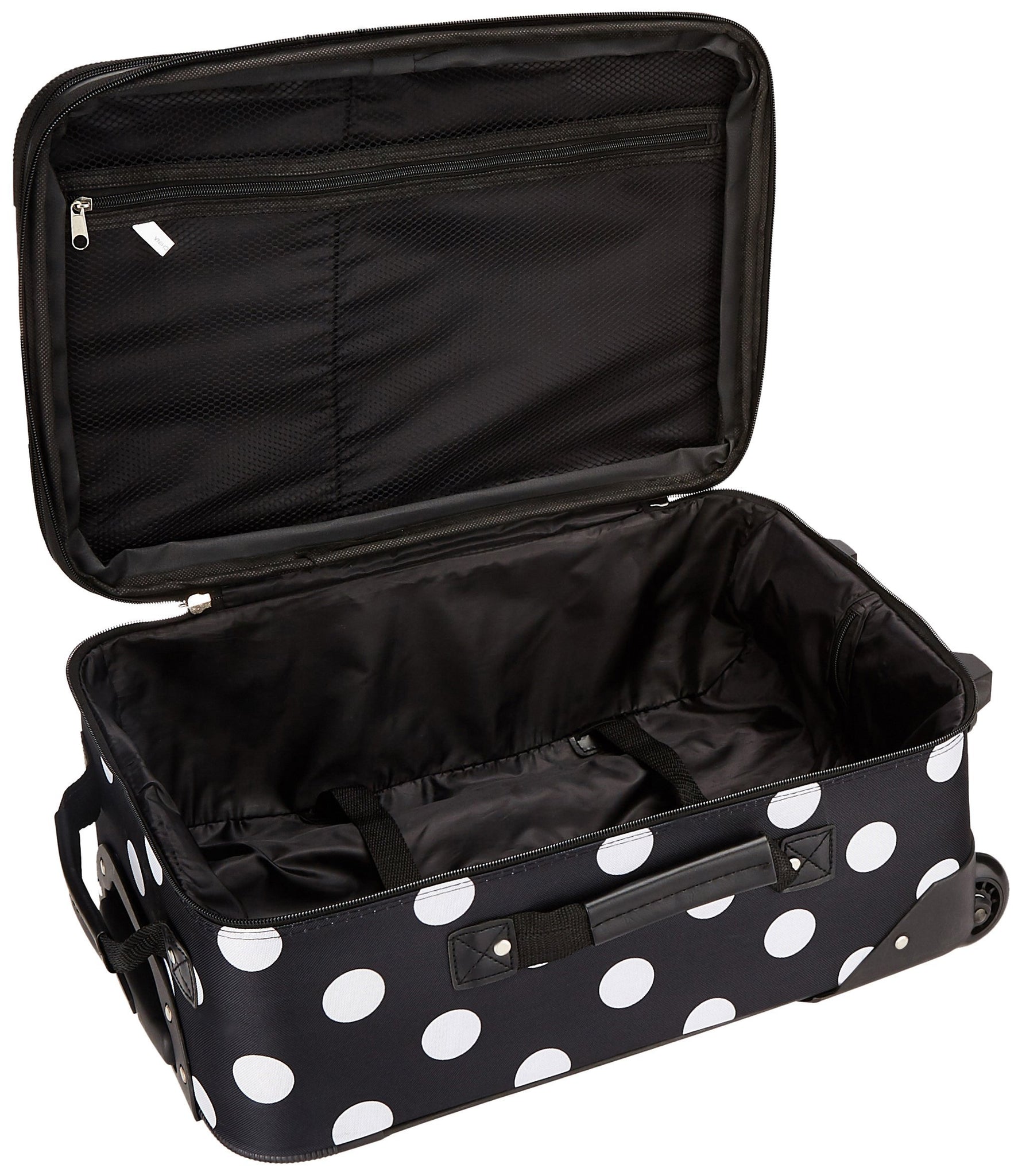 Rockland Vara Softside 3 Piece Upright Luggage Set, Expandable, (20"/28"/22" Rolling Duffel), Pink Leopard
