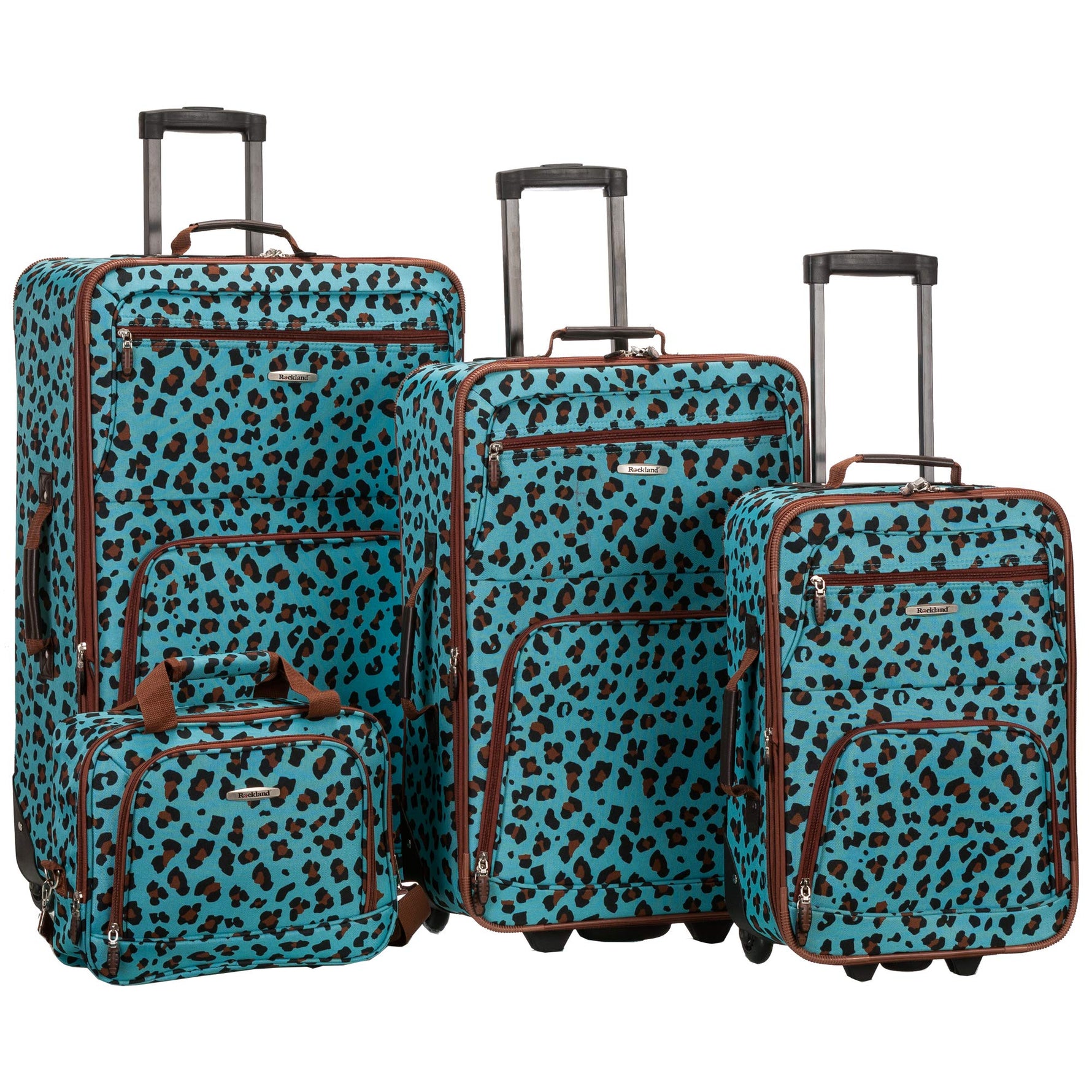 Rockland Fashion Softside 2 Piece Luggage Set, Expandable, (14" Tote/19" Upright), Purple
