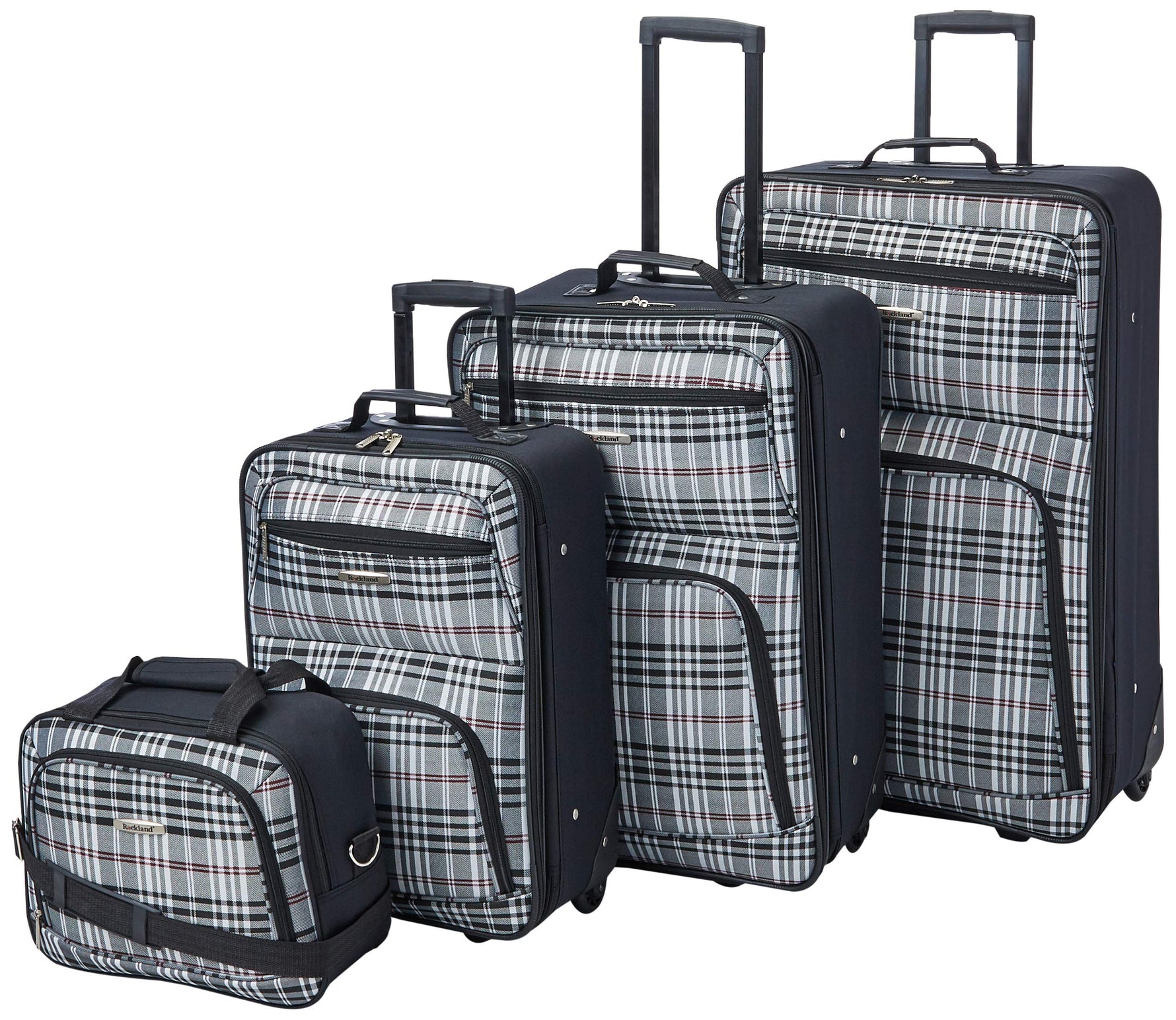 Rockland Fashion Softside 2 Piece Luggage Set, Expandable, (14" Tote/19" Upright), Purple