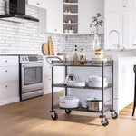 Seville Classics UltraDurable NSF Commercial Heavy Duty Metal Rolling Utility Cart, w/ Steel Shelves, Handle Bar for Restaurant, Garage, Warehouse, Kitchen, Office, Top Shelf (36"W x 18"D)