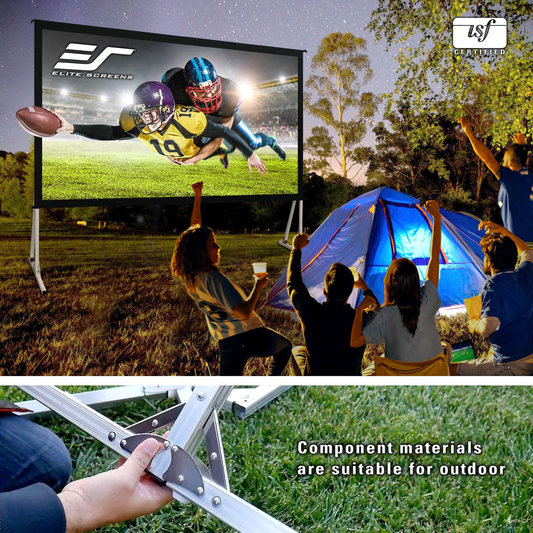 Elite Screens 120-INCH Projector Screen|Outdoor Indoor Movie Screens|16:9 Freestanding Portable Foldable ProjectionStand|Home Theater, OMS120H2