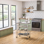 Seville Classics Commercial Work Table Island Utility Cart Prep Station, for Restaurant, Kitchen, Warehouse, Garage, Hotel, Home, Stainless-Steel Top NSF , 49" W x 24" D | Heavy-duty durable workstation supports 1,000 lb with adjustable wire shelf, is ver