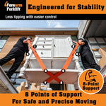 Forearm Forklift Furniture Moving Straps – 2-Person Lifting Strap for Moving Furniture, Appliances, Heavy Duty Carrying for Heavy Objects up to 800 lbs, Orange