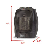 BLACK+DECKER Personal Ceramic Heater, Space Heater for Office Desk, Home Office & Personal Use Desk, 2 Heat & Fan Only Settings, Adjustable Thermostat, BHDC201, Black